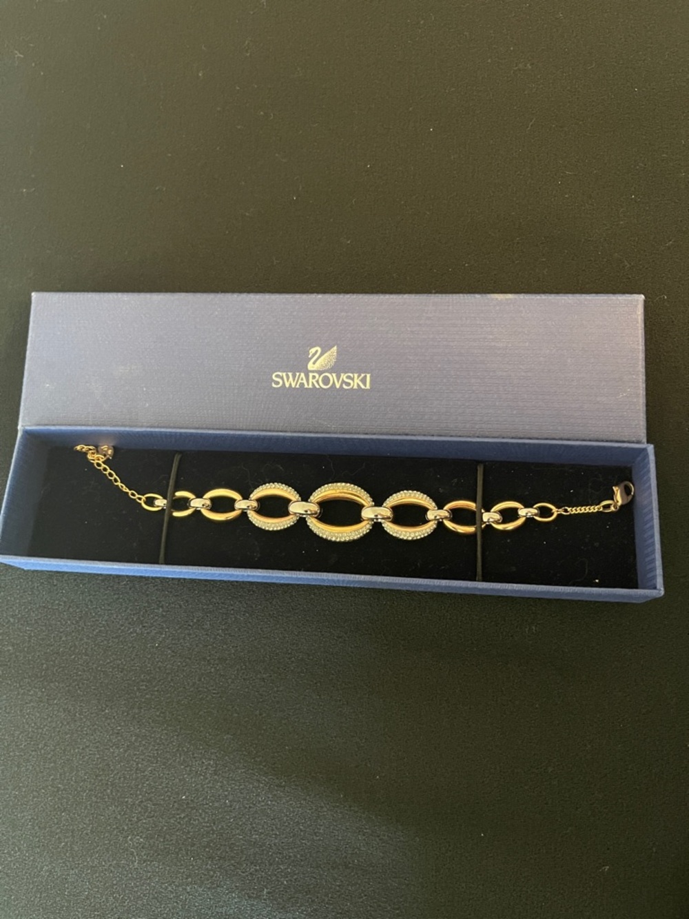 Swarovski Rose Gold Linked Bracelet with Pavé Crystal Ovals
